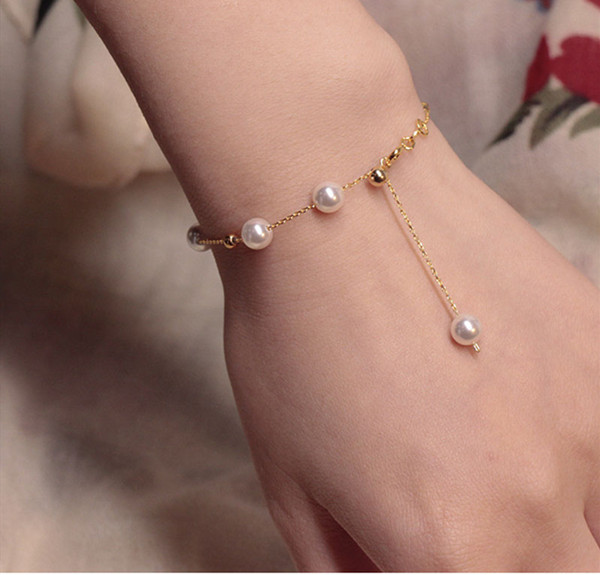 8 Mm Natural Freshwater Pearl Bracelet Genuine Silver 925 Jewelry
